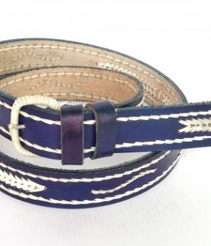 Cinturón unisex cuero vacuno Pampeano Argentino azul.