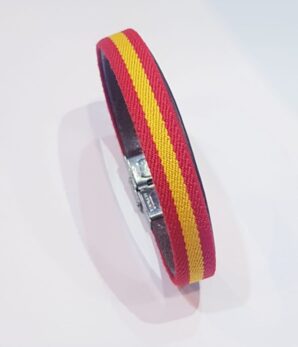 Pulsera HC elástico bandera con cuero interior.