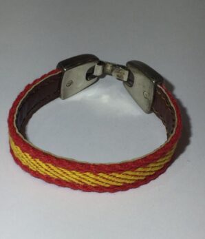 Pulsera loneta bandera con interior de piel