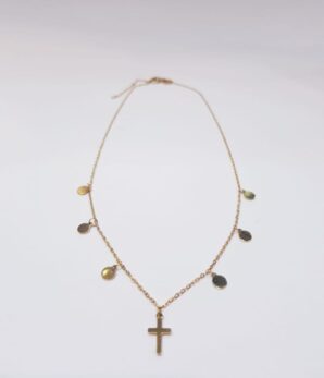 Collar gargantilla acero inox, cruz