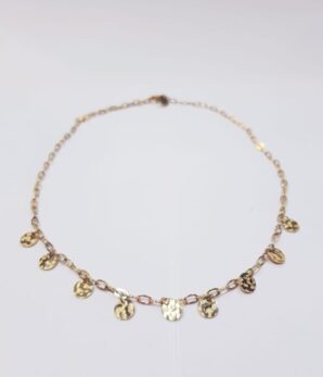 Collar gargantilla acero inox., medallitas