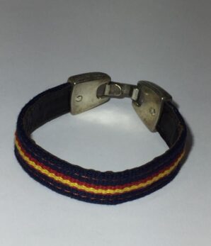Pulsera loneta y cuero bandera España
