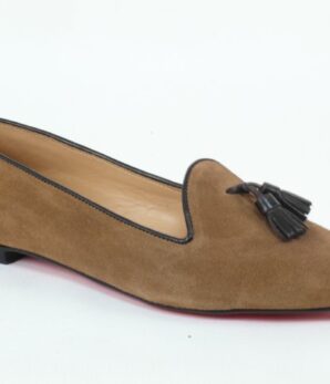 Manoletina Sleepers ante beige con borlas marrón AGOTADA SOLO POR ENCARGO