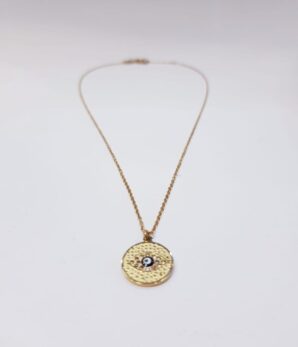 Collar gargantilla acero inox., ojo egipcio
