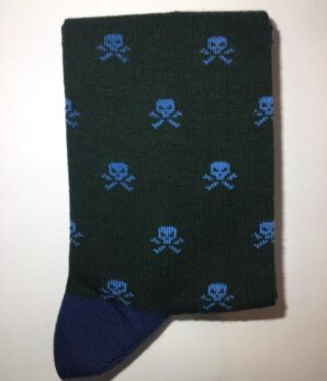 Calcetín verde y skull´s