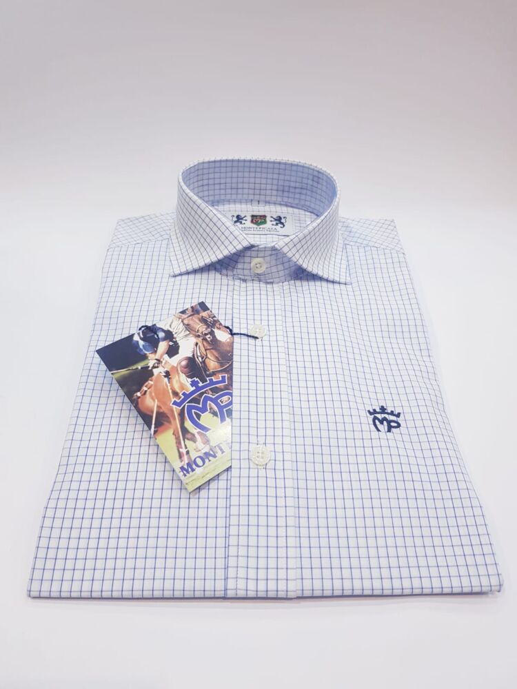 Camisa Montepicaza blanca y azules - Estrella Pascual