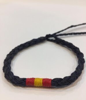 Pulsera hilo encerado marino redonda bandera central