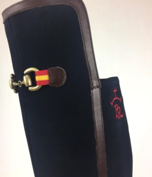 Bota Pirata tacón personalizada marino con ribetes marrones. SOLO POR ENCARGO W620740092