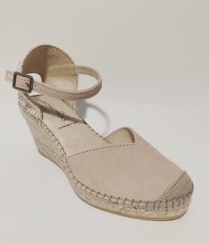 Zapato cuña espadriles escote rosa