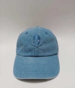Gorra SKULL unisex visera azul medio vintage bordado azul