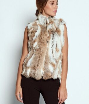 Chaleco peletería beige natural