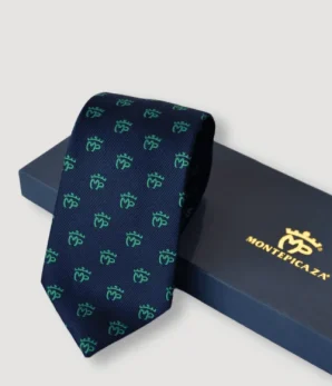 Corbata seda multilogo MONTEPICAZA Azul Marino