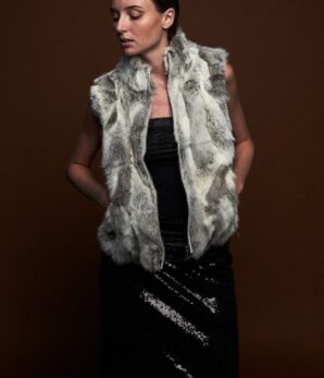 Chaleco peletería gris