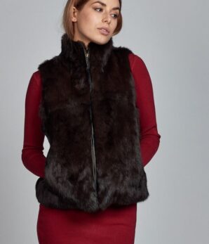 Chaleco peletería marrón choco