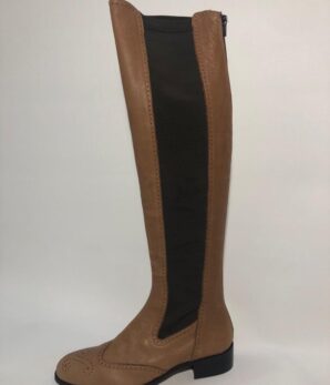 Bota señora modelo Pepito beige arena con elástico marrón. SOLO POR ENCARGO W620740092