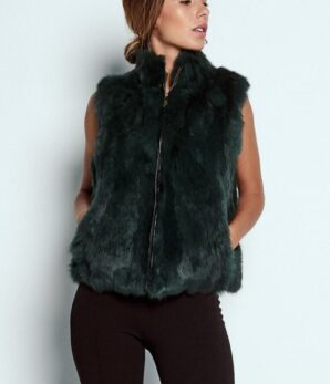 Chaleco peletería verde oscuro