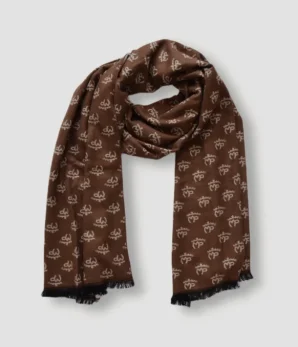 Foulard MONTEPICAZA marrón con multi logo