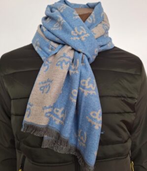 Foulard MONTEPICAZA gris y azul celeste