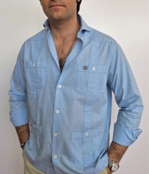 Camisa MONTEPICAZA Guayabera azul celeste