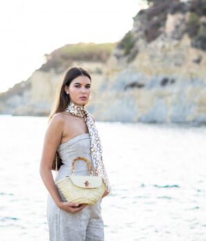 Bolso JACQUELINE MINI MARFIL artesano PDM de palma natural