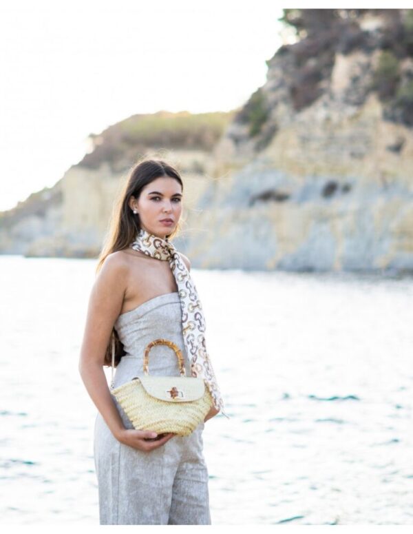 Bolso JACQUELINE MINI MARFIL artesano PDM de palma natural