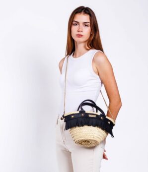 Bolso ROCK MINI NEGRO artesano PDM de palma natural
