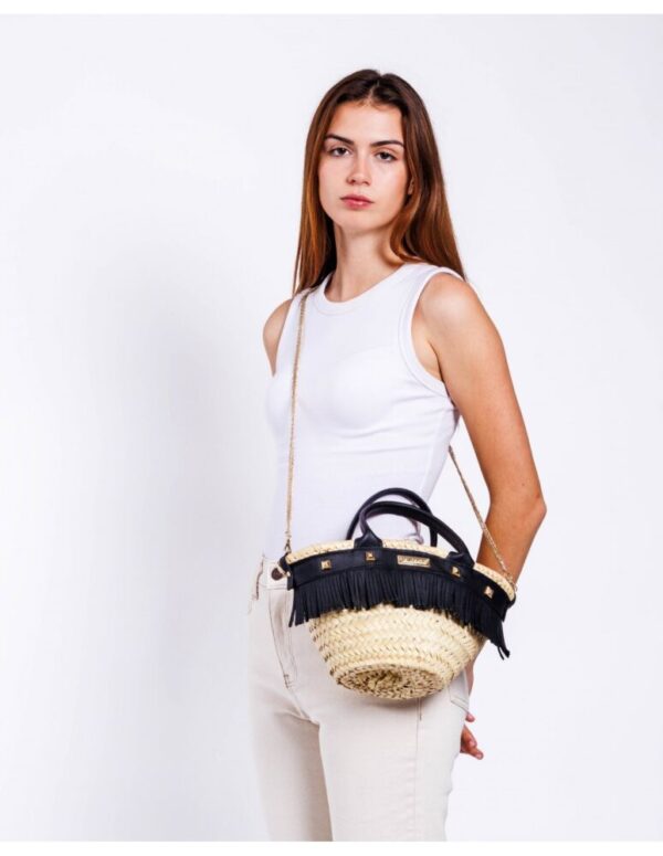Bolso ROCK MINI NEGRO artesano PDM de palma natural