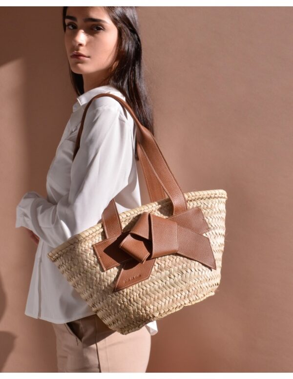 Bolso VALERIA CAPAZO artesano PDM de palma natural y piel